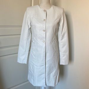Calvin Klein mid length white jacket, in size 4